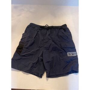 Hook & Tackle Fishing Outdoor Swim Trunks Mesh Lined Shorts Blue Men's LARGE A25